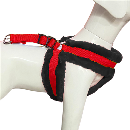 Adjustable Soft Fur-Padded Nylon Dog Harness