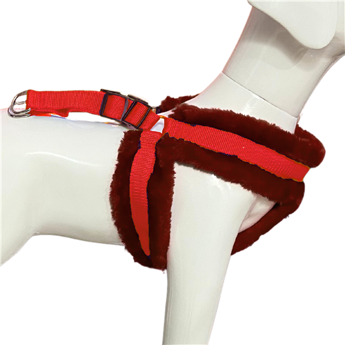 Adjustable Soft Fur-Padded Nylon Dog Harness